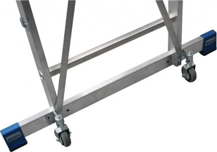 Стремянка алюминиевая KRAUSE STABILO  4 ступени на роликах, с поручнями и дугой безопасности 127488 - изображение 3