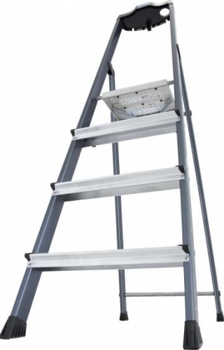 Стремянка алюминиевая KRAUSE MONTO SECURO 4 ступени (анодированная) 126429 - изображение 3