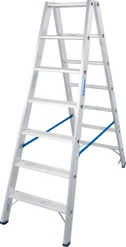 Стремянка алюминиевая KRAUSE STABILO  7 ступеней двухсторонняя 124753