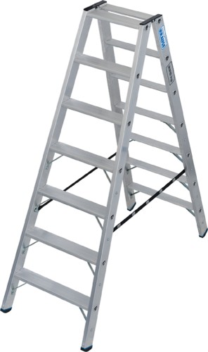 Стремянка алюминиевая KRAUSE STABILO 7 ступеней, 225 кг, двухсторонняя 135148