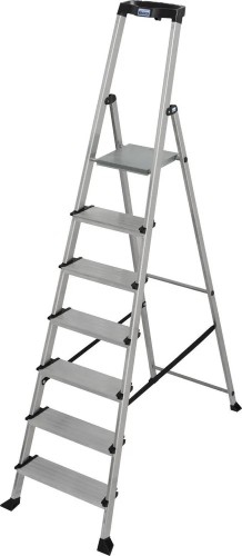 Стремянка алюминиевая KRAUSE MONTO GLOBUS 7 ступеней 125 мм 127198