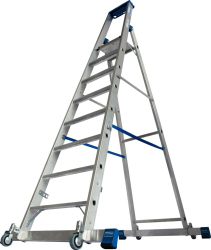 Стремянка алюминиевая KRAUSE STABILO  8 ступеней передвижная, с траверсой 127327 - изображение 2