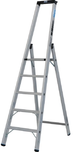 Стремянка алюминиевая KRAUSE STABILO 5 ступеней, 225 кг, высокая дуга 135032