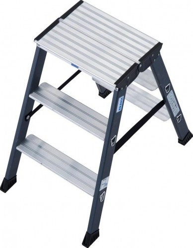 Стремянка алюминиевая KRAUSE MONTO SEPRO 3 ступеней анодированная, двухсторонняя  125804 - изображение 2