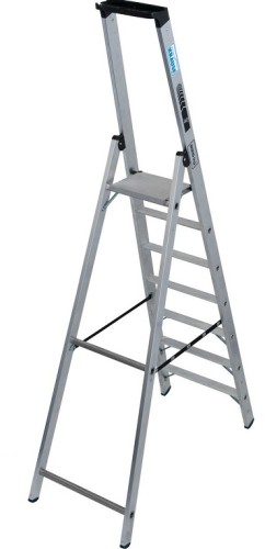 Стремянка алюминиевая KRAUSE STABILO 7 ступеней, 225 кг, высокая дуга 135056 - изображение 2