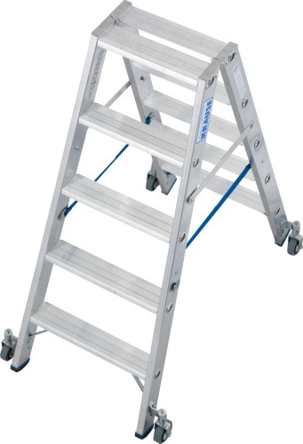 Стремянка алюминиевая KRAUSE STABILO  5 ступеней передвижная, двухсторонняя 124838