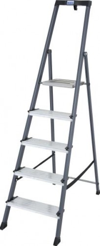 Стремянка алюминиевая KRAUSE MONTO SECURO 5 ступеней (анодированная) 126436 - изображение 4