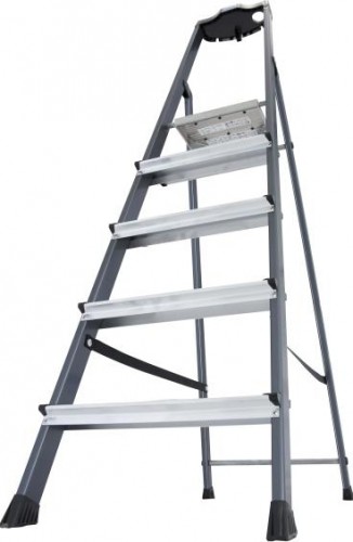 Стремянка алюминиевая KRAUSE MONTO SECURO 5 ступеней (анодированная) 126436 - изображение 3