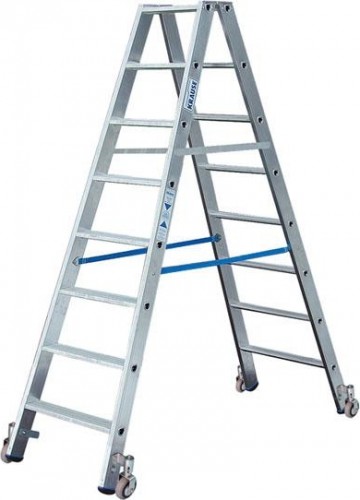 Стремянка алюминиевая KRAUSE STABILO 12 ступеней передвижная, двухсторонняя 124883