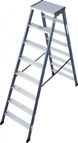 Стремянка алюминиевая KRAUSE MONTO SEPRO D 7 ступеней анодированная, двухсторонняя 125842