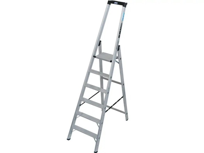 Стремянка алюминиевая KRAUSE STABILO 6 ступеней, 225 кг, высокая дуга 135049