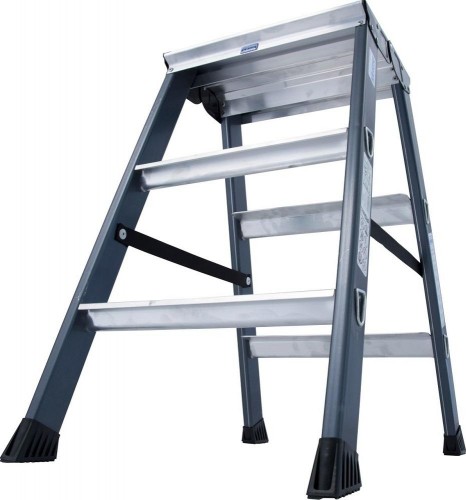 Стремянка алюминиевая KRAUSE MONTO SEPRO 3 ступеней анодированная, двухсторонняя  125804 - изображение 3