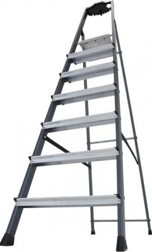 Стремянка алюминиевая KRAUSE MONTO SECURO 7 ступеней (анодированная) 126450 - изображение 3