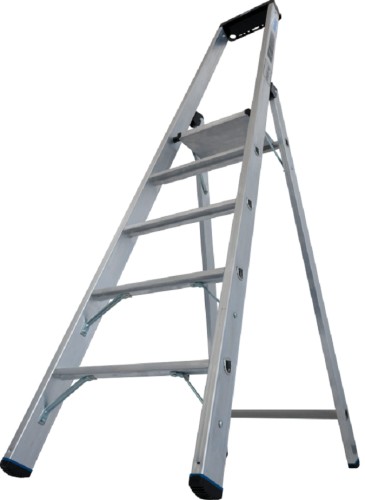 Стремянка алюминиевая KRAUSE STABILO 5 ступеней, 225 кг, высокая дуга 135032 - изображение 3