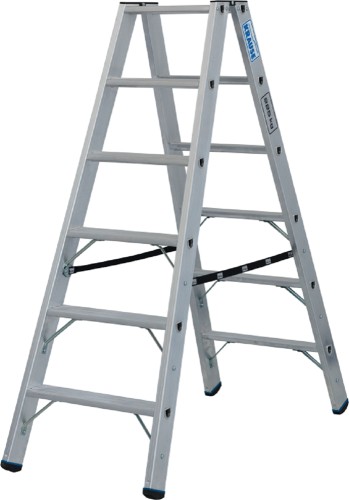 Стремянка алюминиевая KRAUSE STABILO 6 ступеней, 225 кг, двухсторонняя 135131 - изображение 2