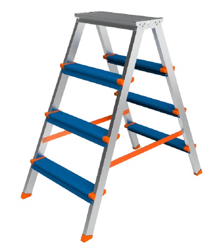 Стремянка алюминиевая Sarayli Color 4 ступени двухсторонняя 3304