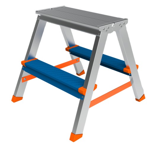 Стремянка алюминиевая Sarayli Color 2 ступени двухсторонняя 3302