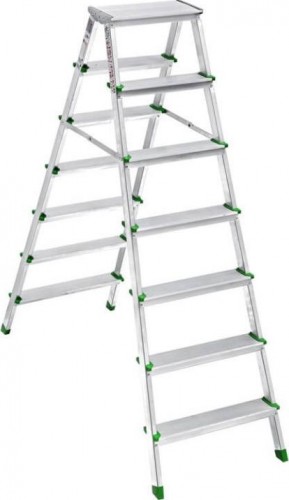 Стремянка алюминиевая Sarayli 7 ступеней двухсторонняя 3107
