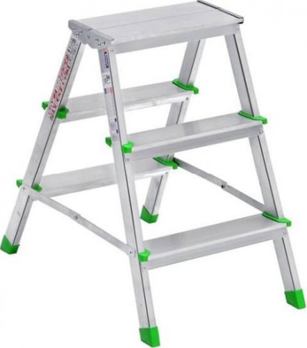 Стремянка алюминиевая Sarayli 3 ступени двухсторонняя 3103