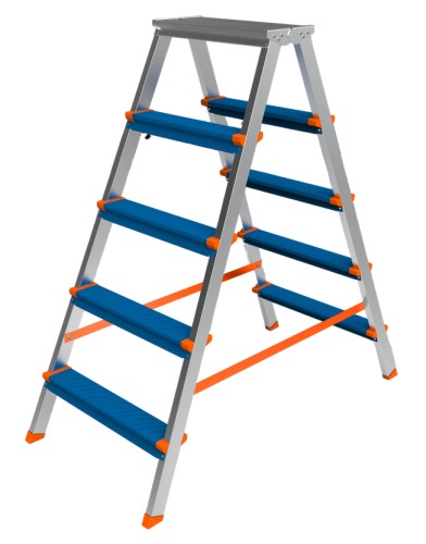 Стремянка алюминиевая Sarayli Color 5 ступеней двухсторонняя 3305