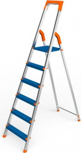 Стремянка алюминиевая Sarayli Color 6 ступеней 2306
