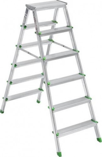 Стремянка алюминиевая Sarayli 6 ступеней двухсторонняя 3106