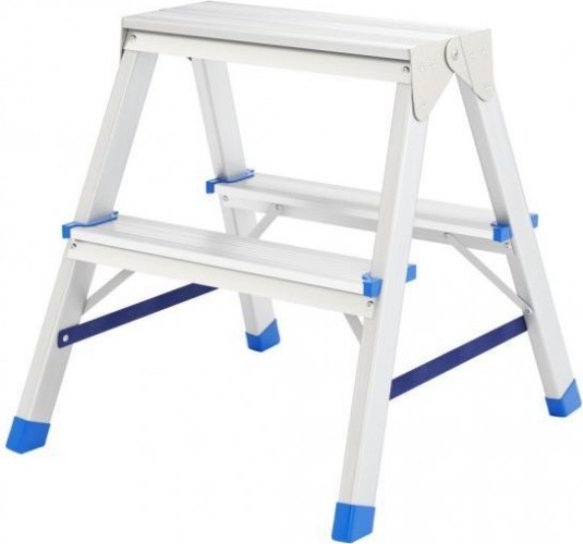 Стремянка алюминиевая СИБРТЕХ 2 ступени двусторонняя 97922
