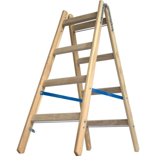 Стремянка деревянная KRAUSE 4 перекладины, двухсторонняя 170248