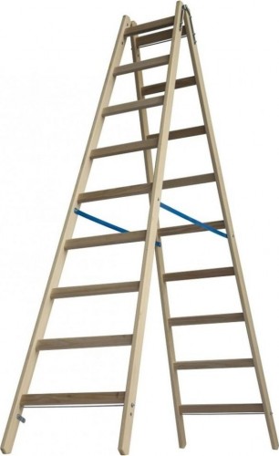 Стремянка деревянная KRAUSE 9 перекладин, двухсторонняя 170293