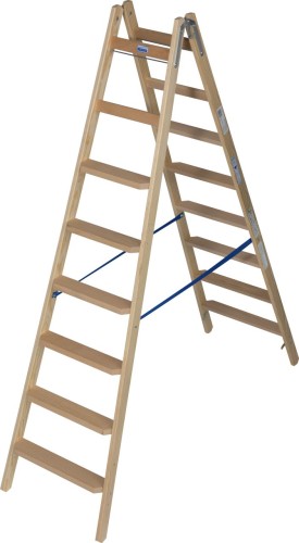 Стремянка деревянная KRAUSE 8 ступеней/перекладин, двухсторонняя 818355