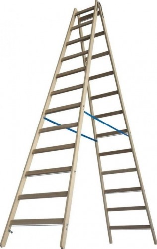 Стремянка деревянная KRAUSE 10 перекладин, двухсторонняя 170217