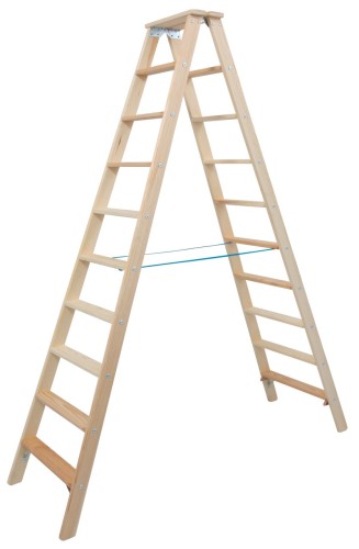 Стремянка деревянная KRAUSE 10 ступеней, двухсторонняя 818461