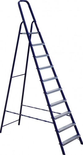 Стремянка стальная АЛЮМЕТ M 8410 10 ступеней профиль 40х20 М8410