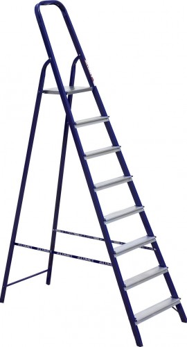 Стремянка стальная АЛЮМЕТ M 8408 8 ступеней профиль 40х20 М8408