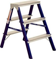 Стремянка стальная АЛЮМЕТ MD 8203 3 ступени двухсторонняя MD8203