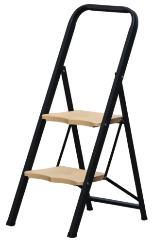 Стремянка стальная АЛЮМЕТ МКP 802 2 ступени, широкие пластиковые ступени МК802P