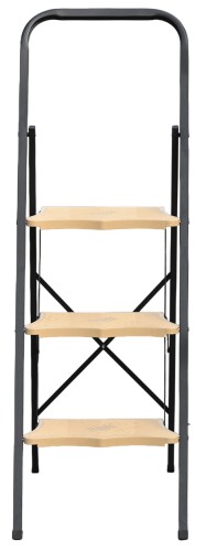 Стремянка стальная АЛЮМЕТ МКP 803 3 ступени, широкие пластиковые ступени МК803P - изображение 2