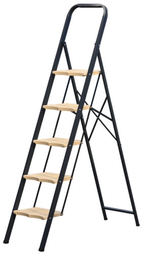 Стремянка стальная АЛЮМЕТ МКP 805 5 ступеней, широкие пластиковые ступени МК805P