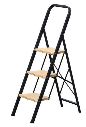 Стремянка стальная АЛЮМЕТ МКP 803 3 ступени, широкие пластиковые ступени МК803P