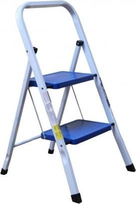Стремянка стальная АЛЮМЕТ МК 802С 2 ступени 300х200 мм с противоскользящими накладками МК802С
