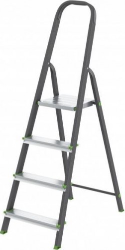 Стремянка стальная СИБРТЕХ 4 ступени алюминиевые ступени 97954