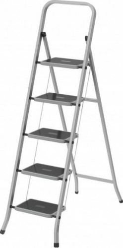 Стремянка стальная СИБРТЕХ 5 ступеней с полимерным покрытием 97870