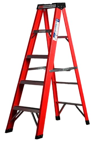 Стремянка стеклопластиковая АЛЮМЕТ SF 1004 4 ступени, с органайзером SF1004