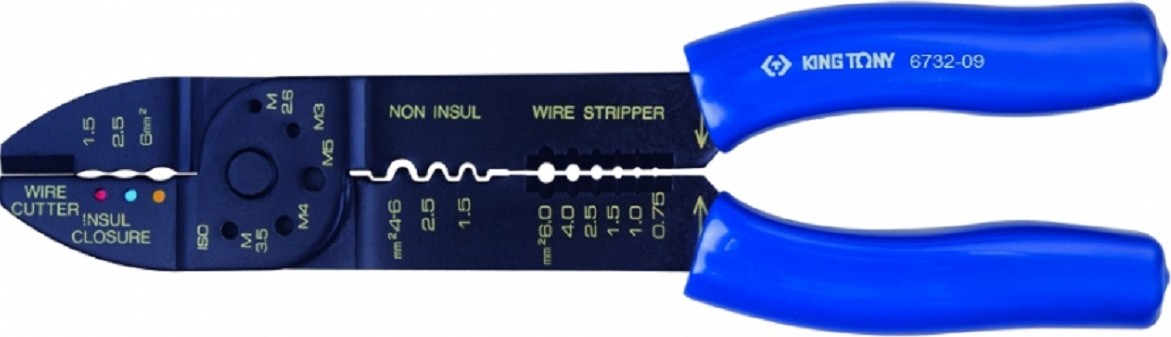 Стриппер KING TONY 6732-09 для зачистки, резки, обжима провода и кле