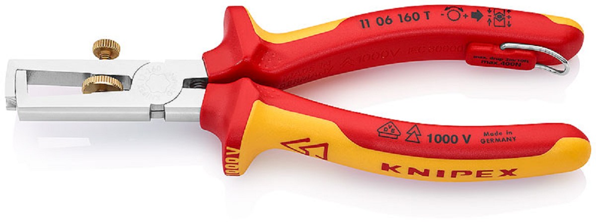 Стриппер KNIPEX KN-1106160TBK VDE, d5 мм, длина 160 мм, диэлектрические ручки