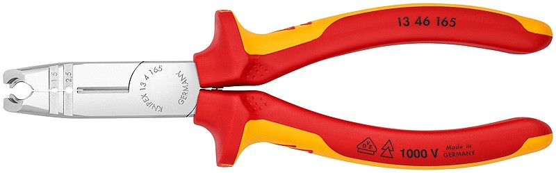 Стриппер KNIPEX KN-1346165SB VDE для круглых кабелей, диэлектрические ручки