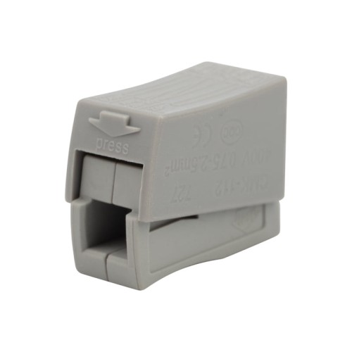 Строительно-монтажная клемма REXANT СМК 224-112 для светильника на 2 проводника, белая 100шт/уп 07-2411