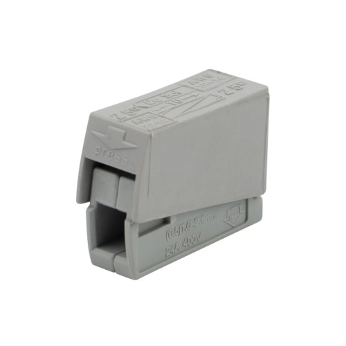 Строительно-монтажная клемма REXANT СМК 224-101 для светильника на 1 проводник, серая 10шт/уп 07-2401-10