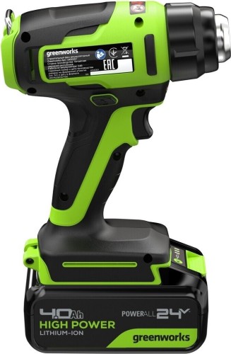 Строительный фен аккумуляторный  GREENWORKS G24HG 24V, АКБ 4Ач и ЗУ 3400207CUB - изображение 4