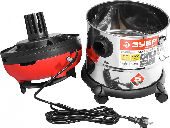 Строительный пылесос ЗУБР ПУ-20-1400 М3 - изображение 5